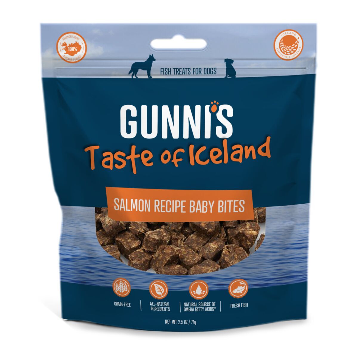 Gunni's Salmon Baby Bites Hundegodbit 70 g - Godbiter til hund