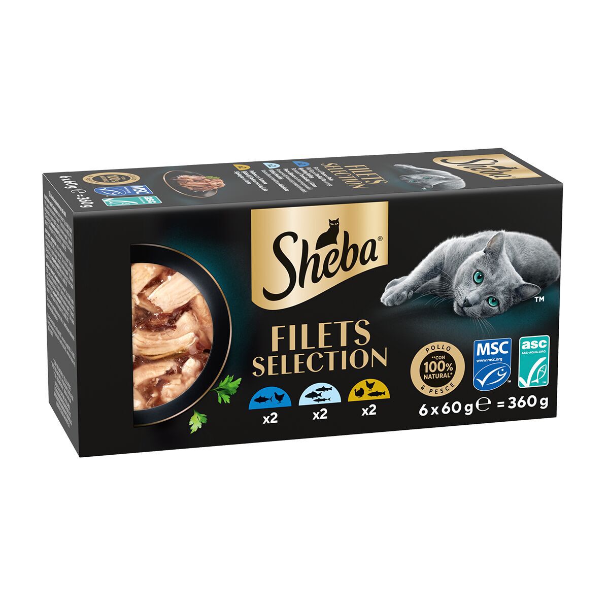 Sheba Filets Selection Våtfôr til Katt i Saus 6x60 g