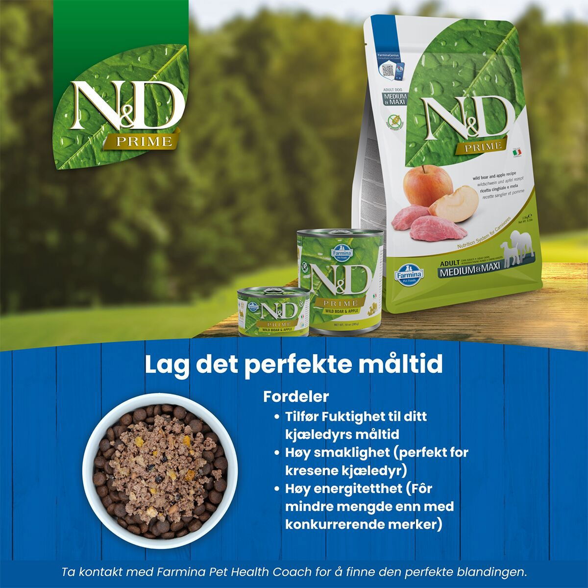 N&D Prime Dog Wild Boar&Apple S  2,5kg