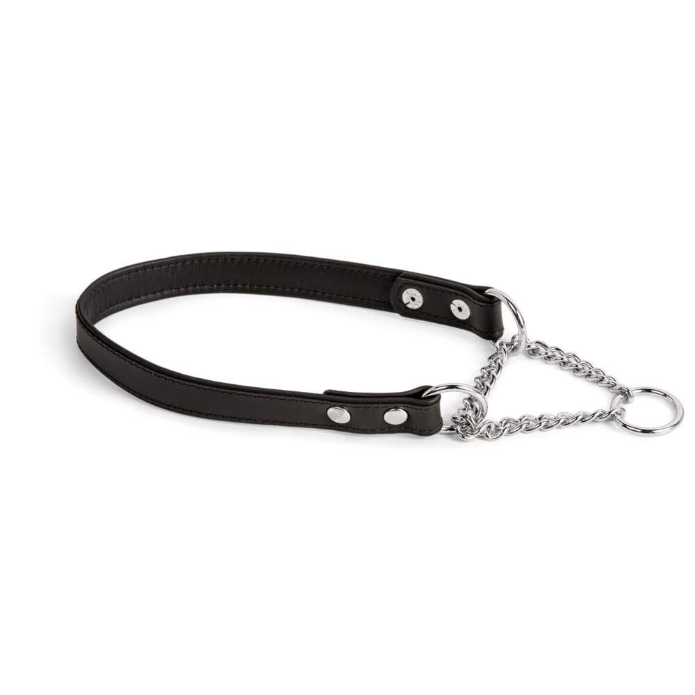 Feel Basic Vadderat Halsband Halvstryp Svart 2,5 x 50-65 cm - Hundehalsbånd