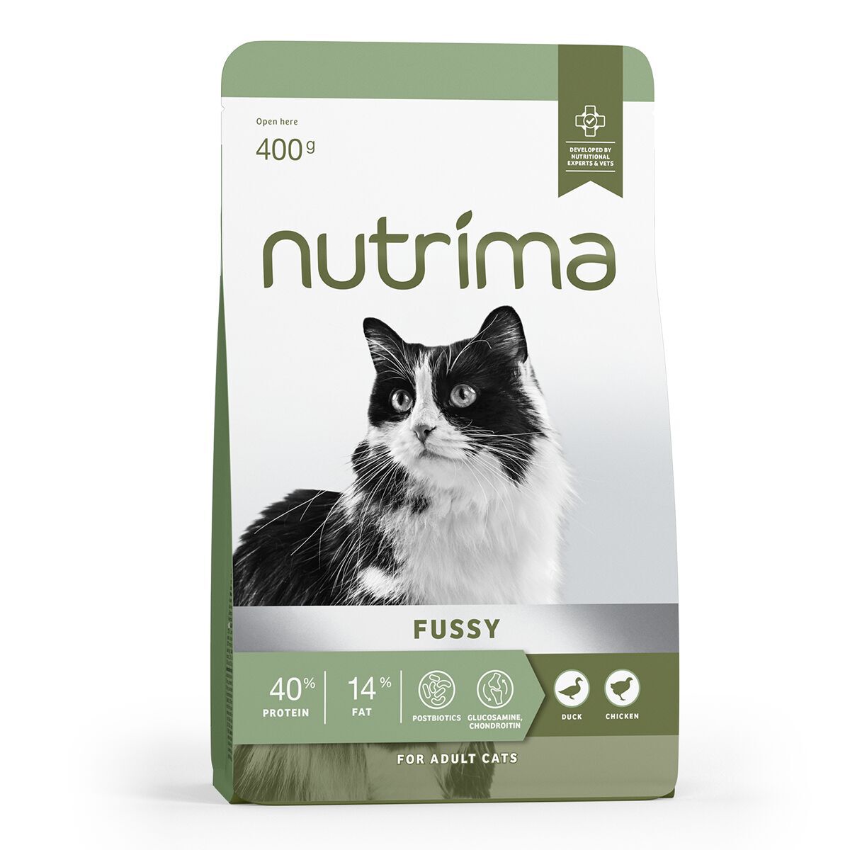 Nutrima Cat Adult Fussy Duck & Chicken Tørrfôr til Katt 400g