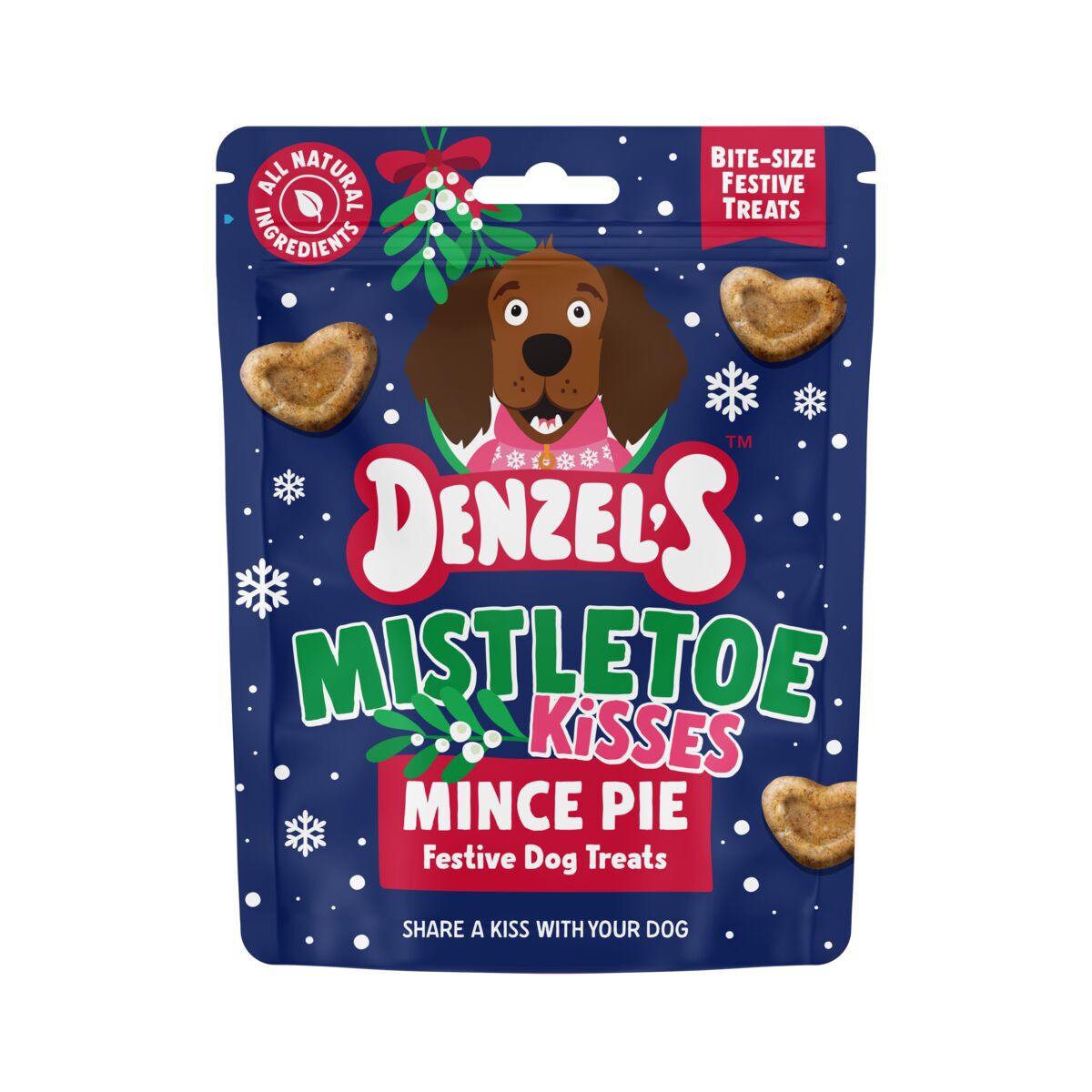 Denzel’s Mistletoe Kisses Julegodbit til Hund 90 g - Julegodteri til hund