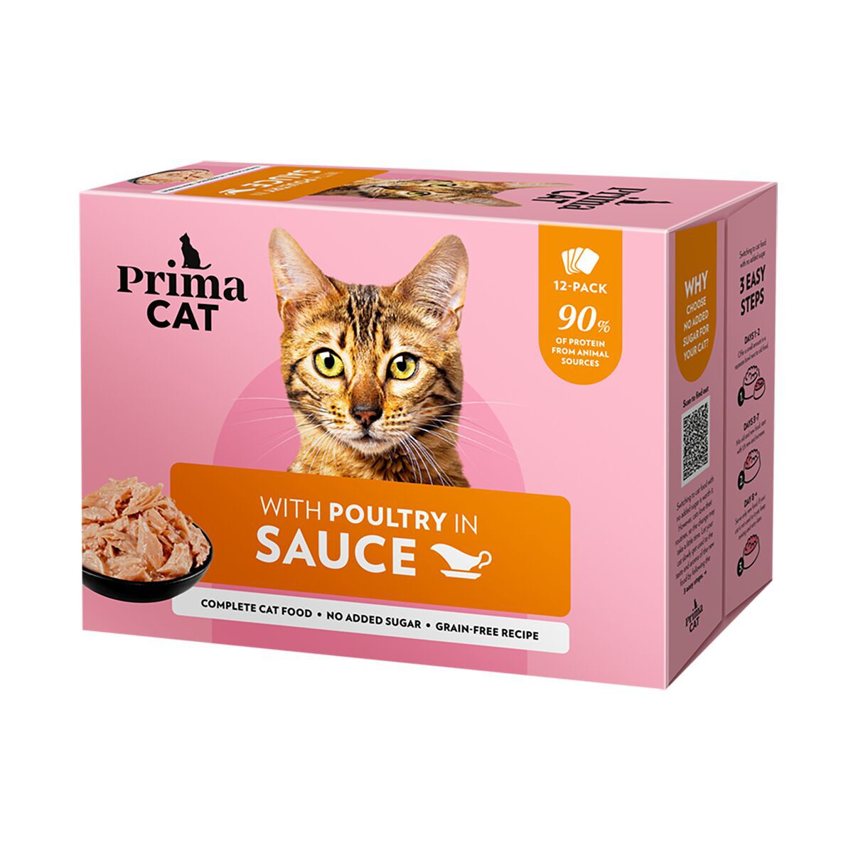 PrimaCat Poultry in Gravy 12x85 g - Våtfôr til katt