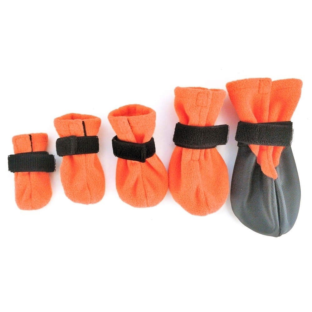 Basic Paws fleece boots short orange 4pcs
