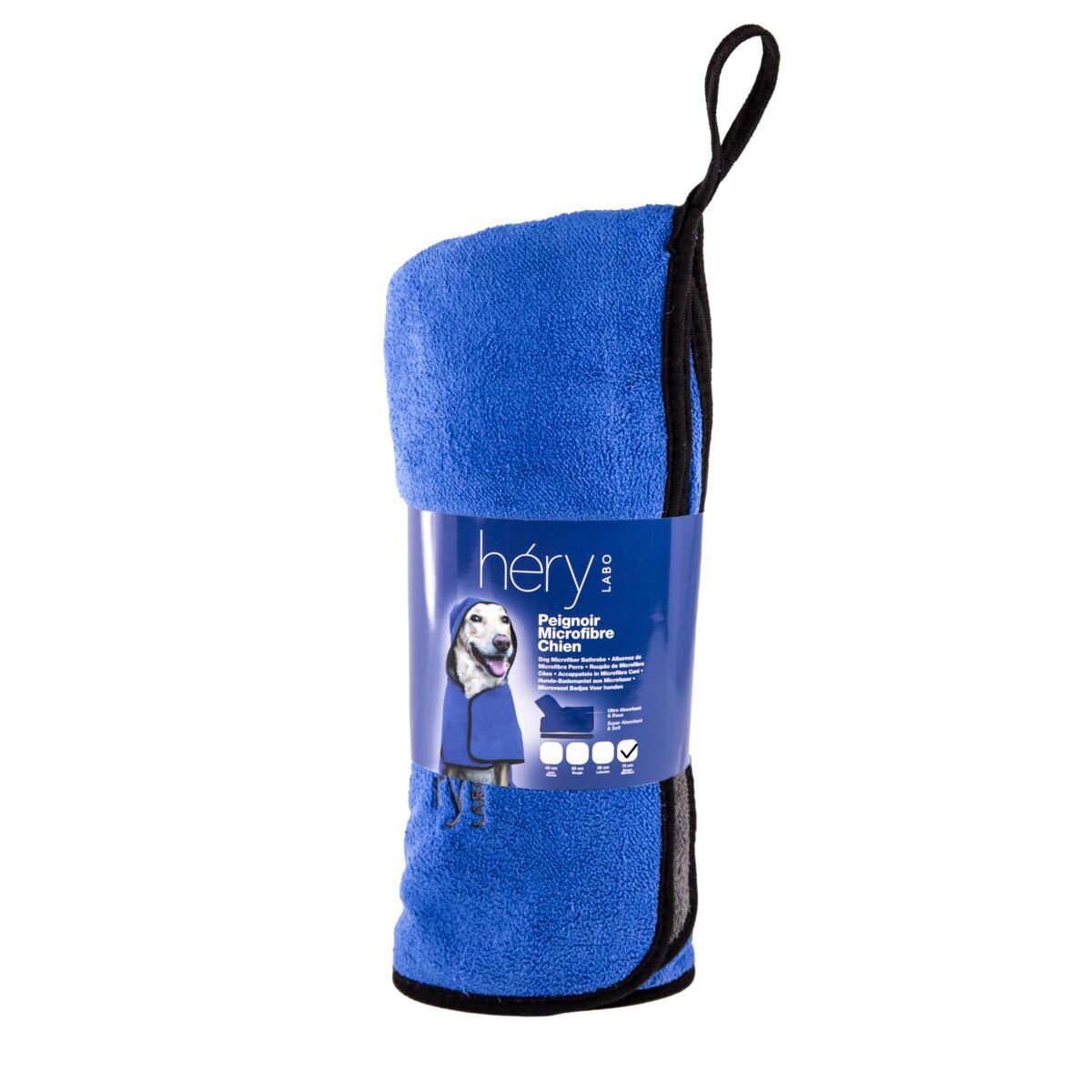 Héry Badekåpe til Hund i Mikrofiber Blå 70cm