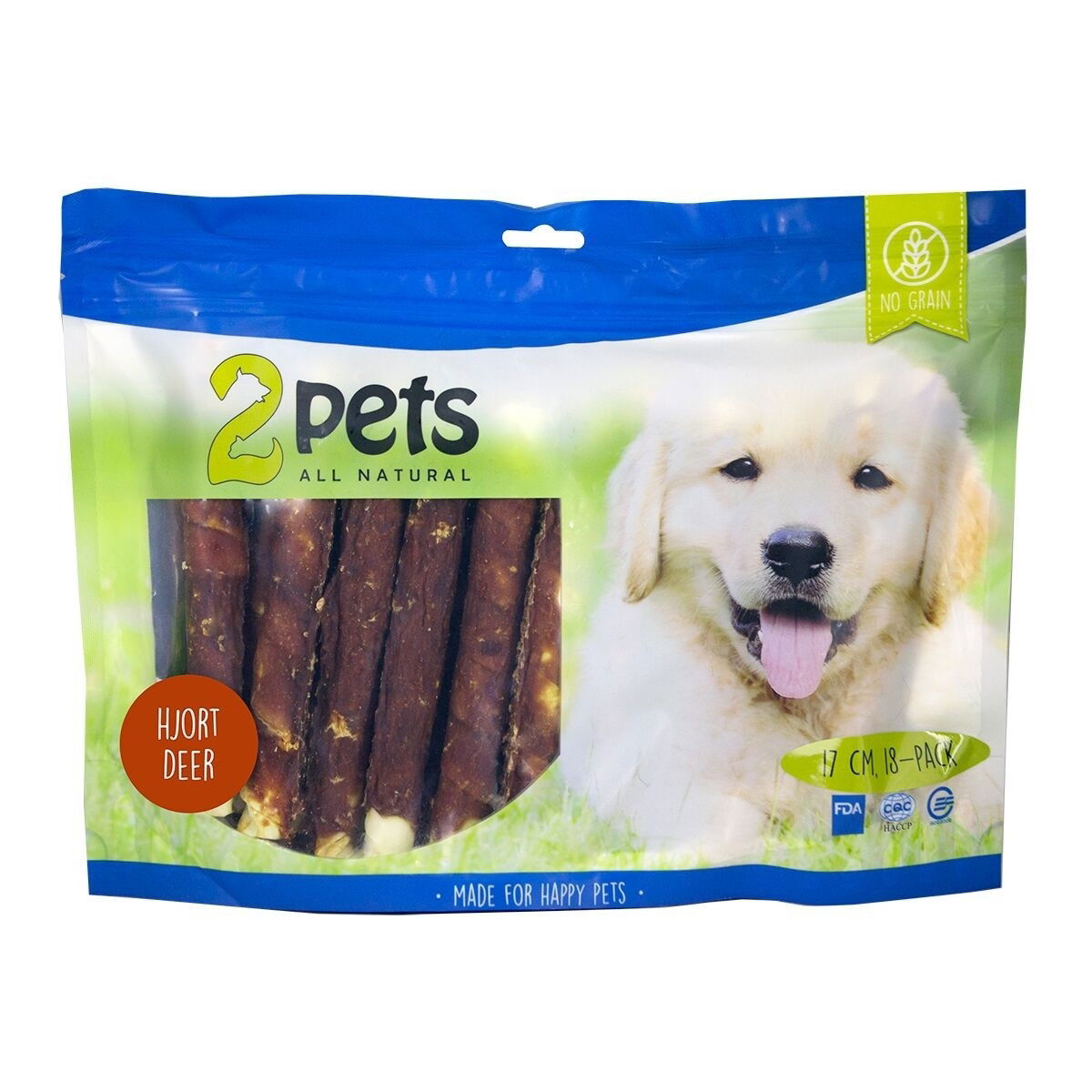 2Pets Tyggpinne med Hjort 18-pack - Tyggepinner