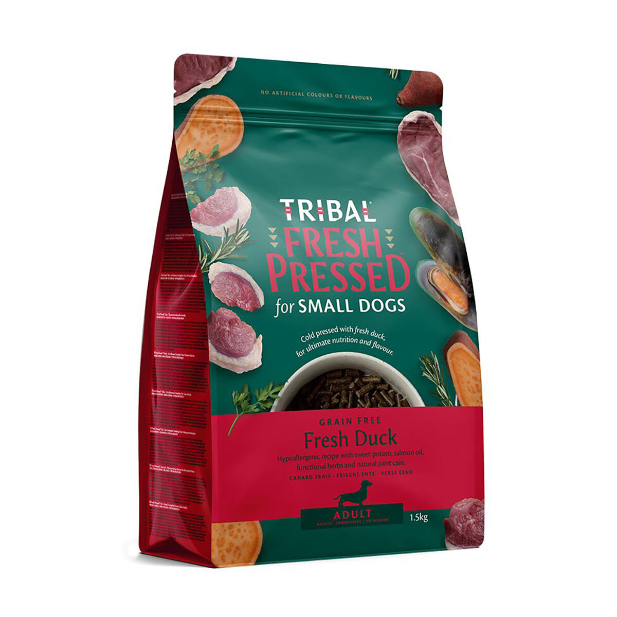 Tribal Fresh Pressed Dog Small Breed Adult Duck Tørrfôr til Hund 1,5 kg