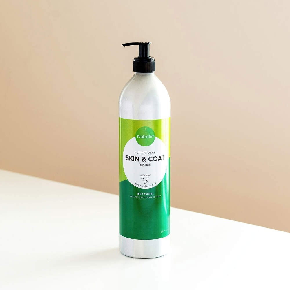 Nutrolin Skin & Coat 990ml - Kosttilskudd for pels, hud & eksem til hund & katt