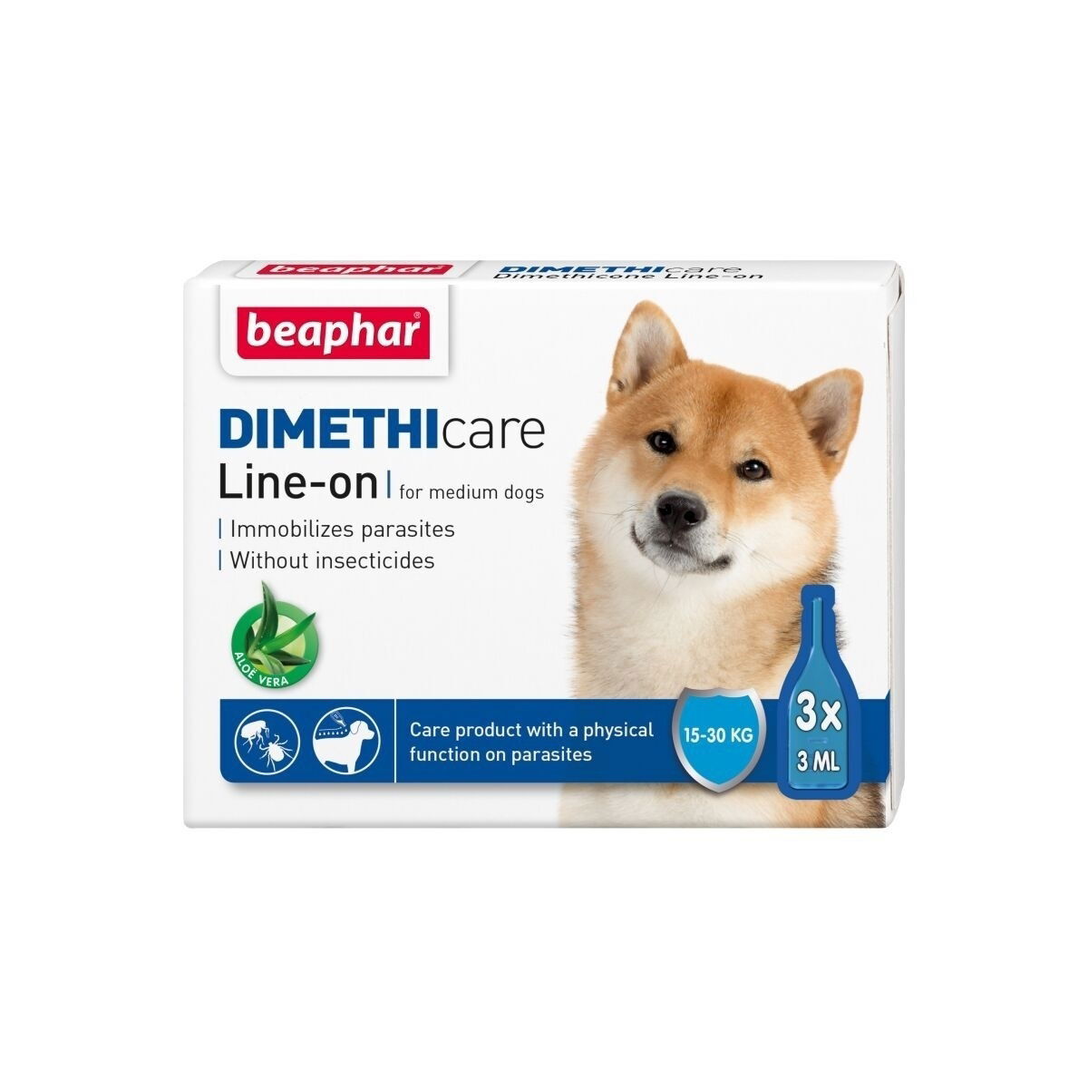 Flea & Tick Line On, lopper og flått (Dimethicone) Medium Dog