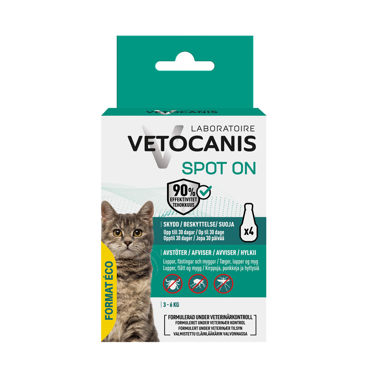 Vetocanis Anti-parasitt Spot on Cat 4,8 ml - Flåttmiddel katt