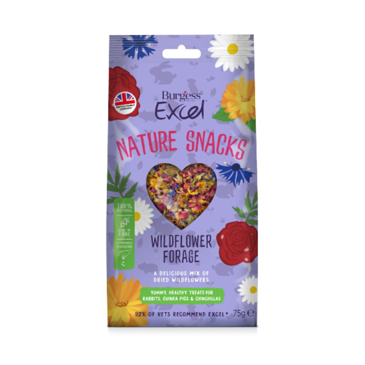 Burgess Excel Wildflower Forage Smådyrgodbit 75 g - Kaningodteri