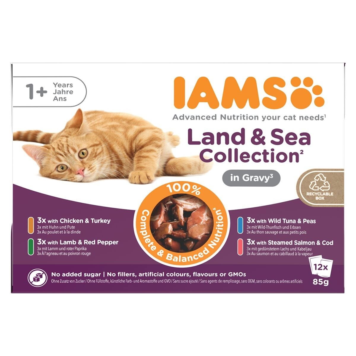 Iams Advanced Nutrition Wetfood Land&Sea Collection Gravy - Multibox 12-pack