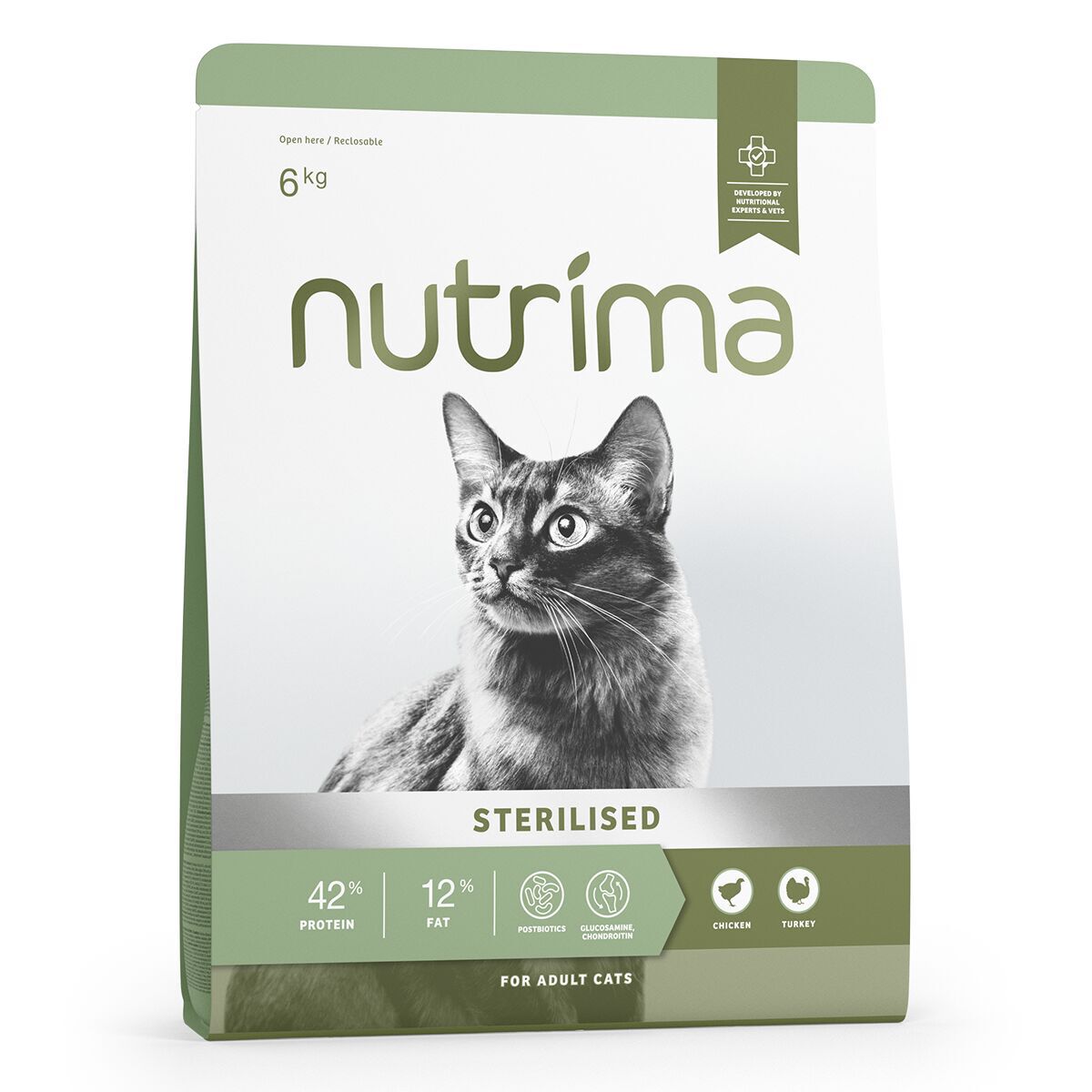 Nutrima Cat Adult Sterilised Chicken & Turkey Tørrfôr til Katt 6kg