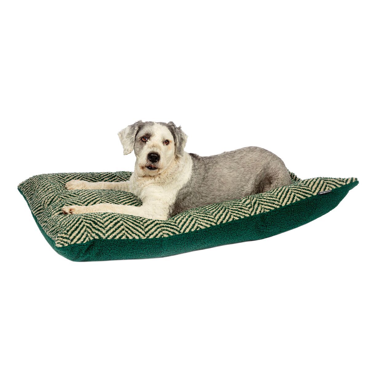 Dog bed Danish design Fleece Green Herringbone