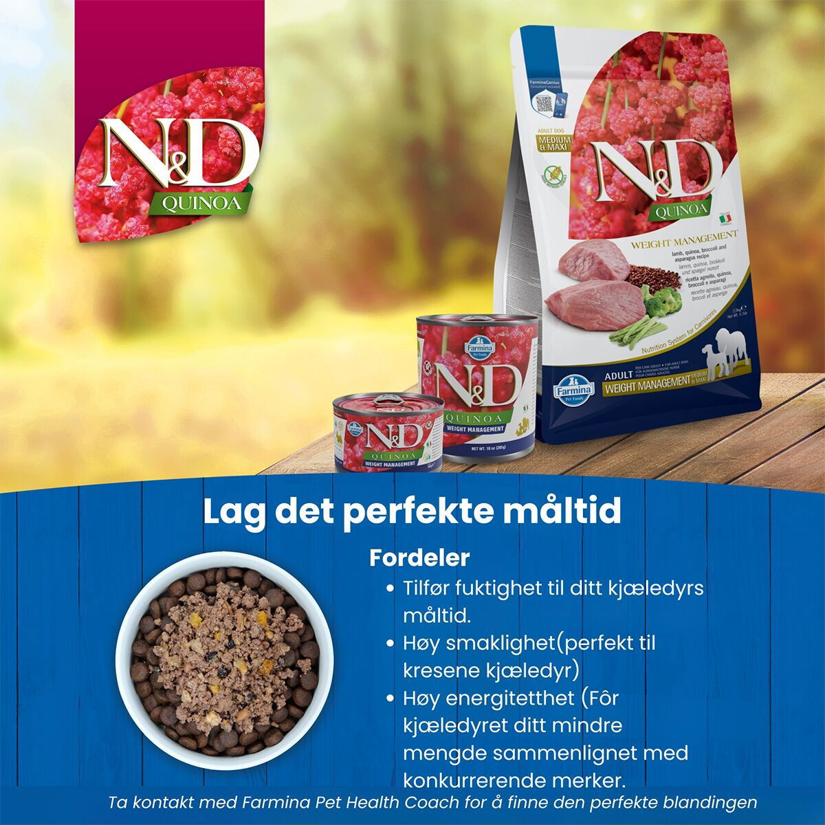 N&D Quinoa Dog Weight Man Lamb 2,5kg