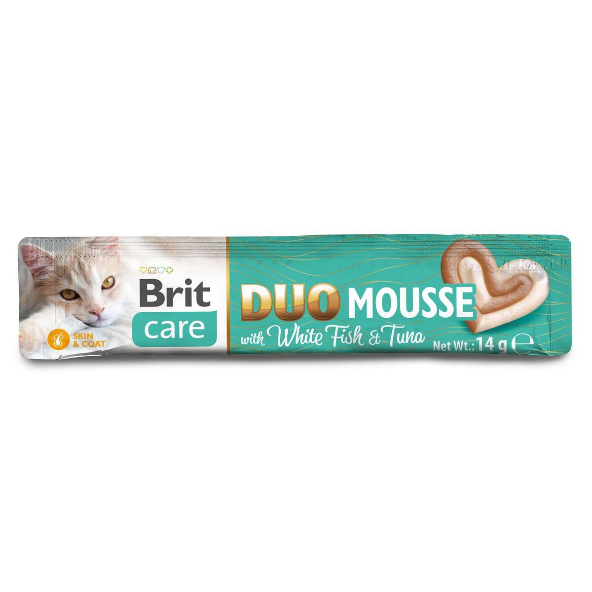 Brit Care Cat Creamy Duo Mousse Whitefish & Tuna Flytende Kattegodbit 4 x 14 g - Flytende kattesnacks