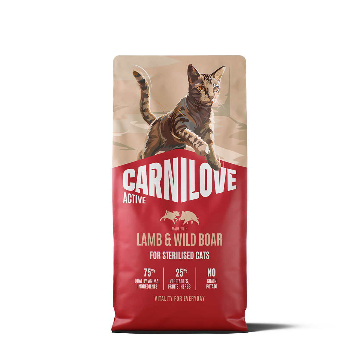 CARNILOVE ACTIVE cat dry made with lamb & wild boar for sterilised adult all breeds