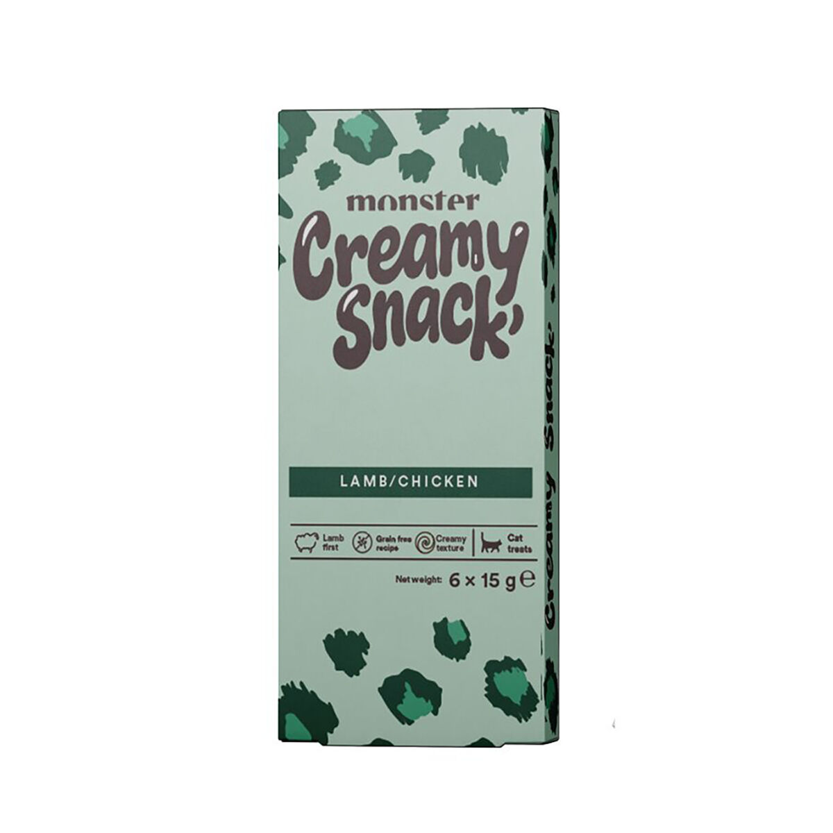 Monster Cat Creamy Snack Lamb & Chicken Flytende Kattegodbit 6 x 15 g - Flytende kattesnacks