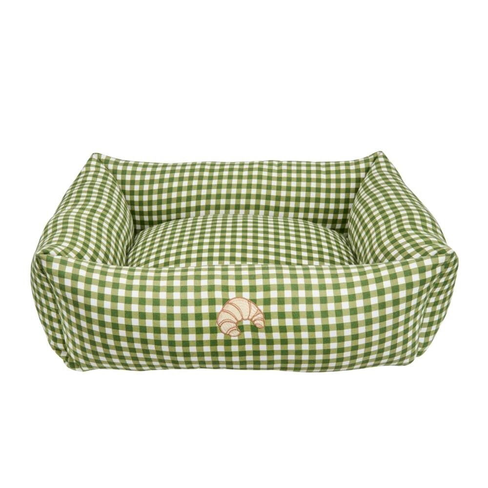 Little&Bigger Breakfast Club bed gingham green croissant