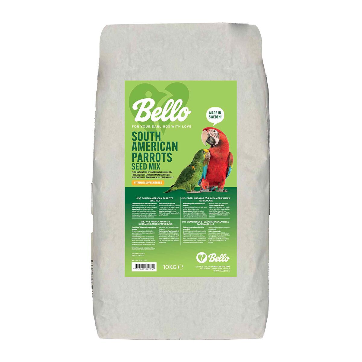 Bello South American Parrot Seed Mix Fuglemat til Søramerikansk Papegøye 10kg