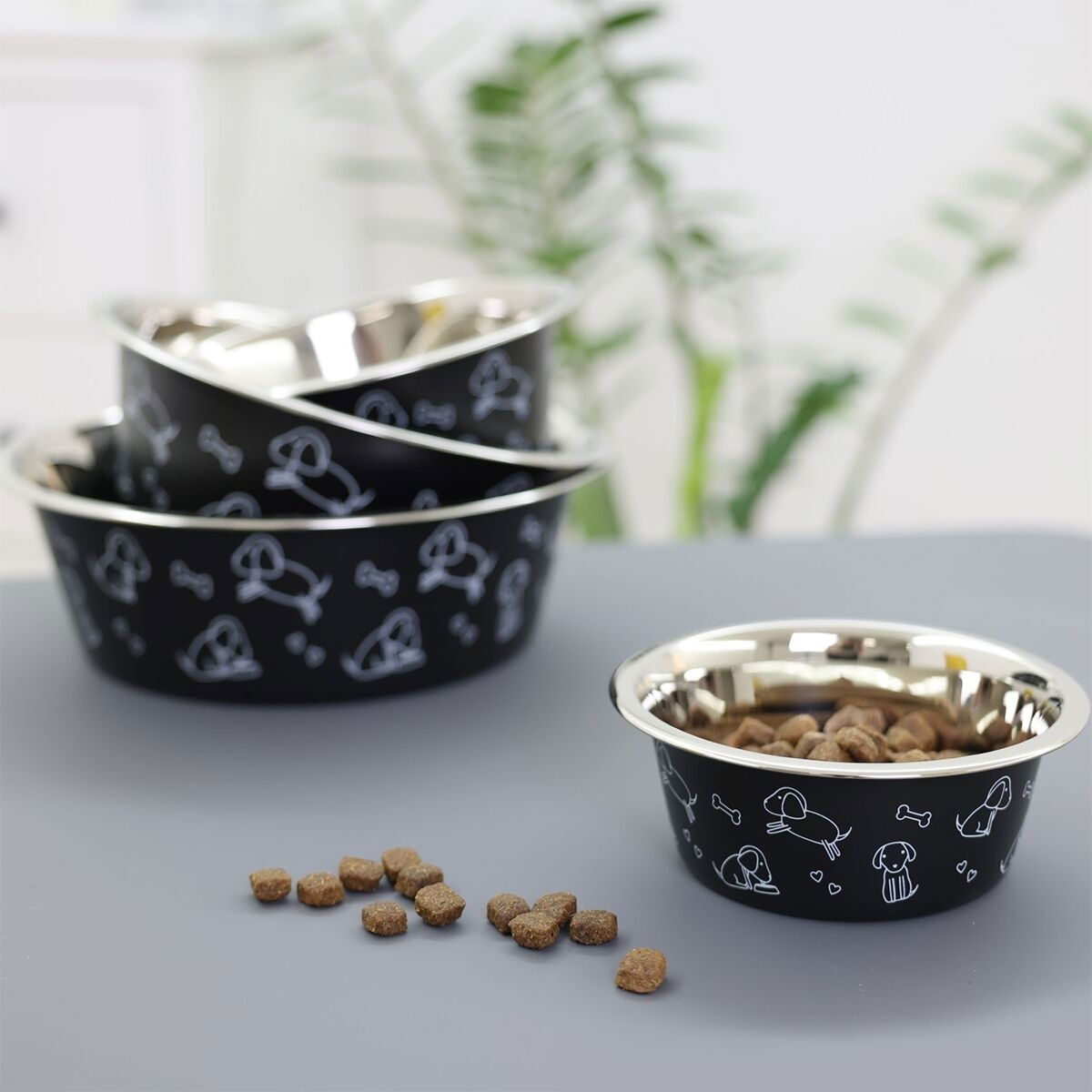 Kerbl Stainless steel bowl, black