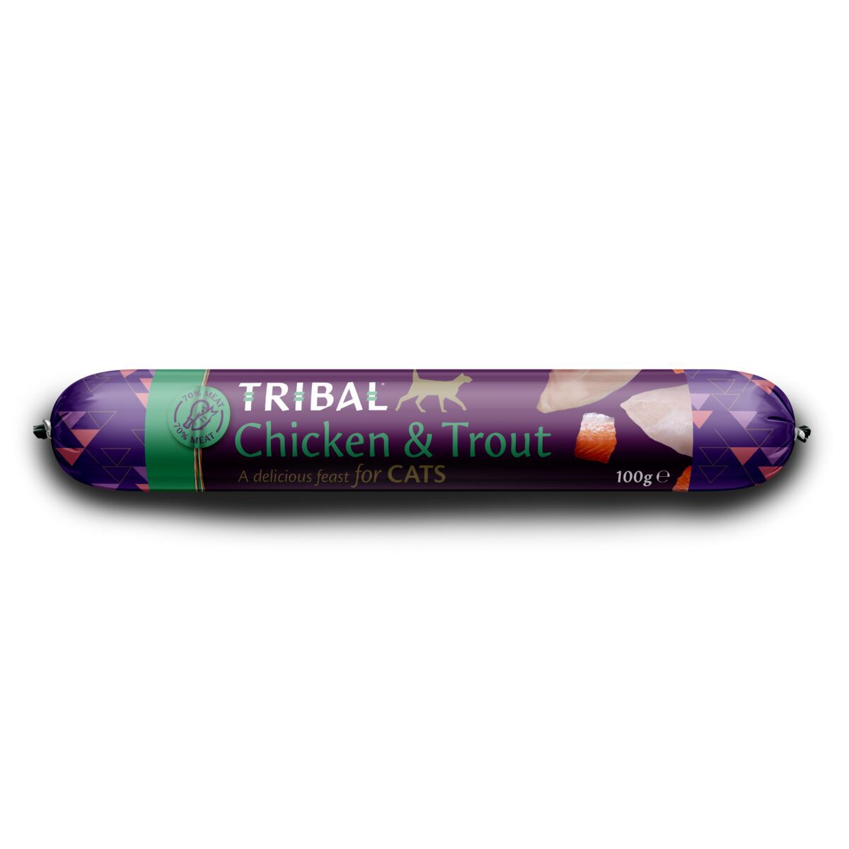 Tribal Cat Chicken & Trout Sausage Kattefôr 100 g - Våtfôr til katt