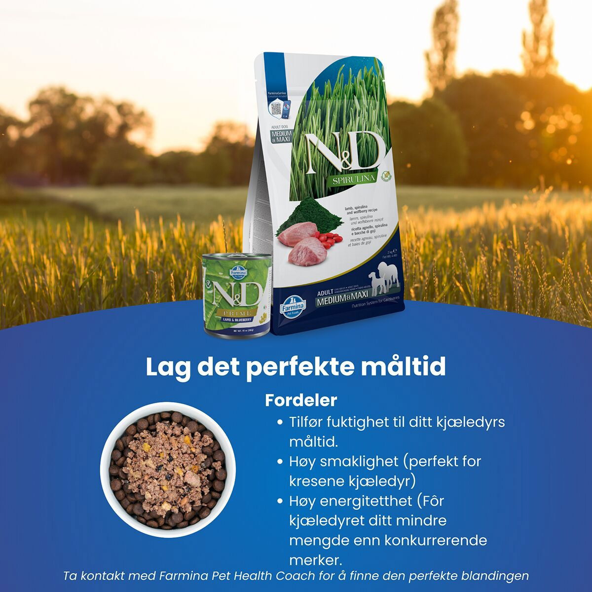 N&D Dog Spirulina&Lamb M/L 7kg