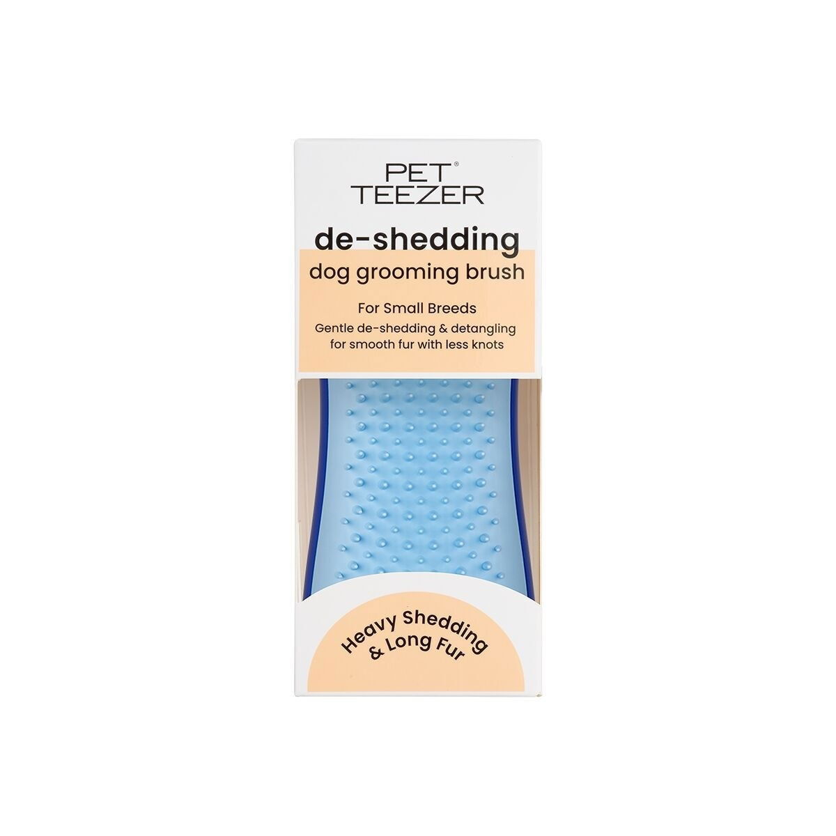 Pet Teezer De-Shedding Brush for undercoat sky blue small