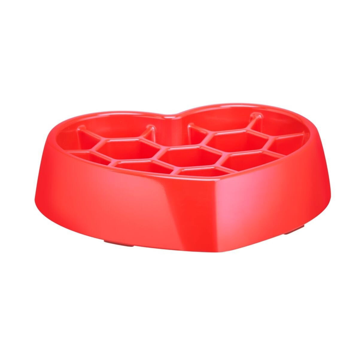 Little&Bigger XOXO melamine slow feed bowl heart red