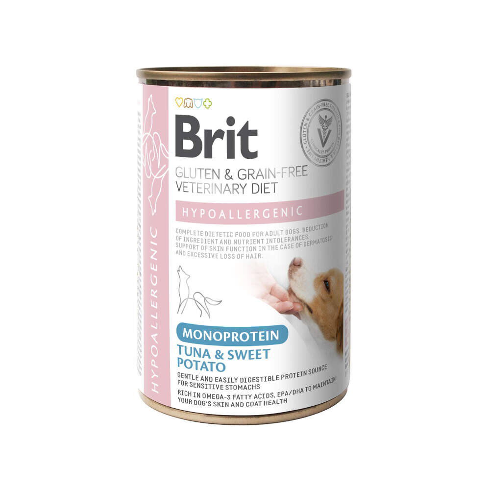 Brit Veterinary Diet for dogs Hypoallergenic Monoprotein Tuna&SweetPotato Can 400g