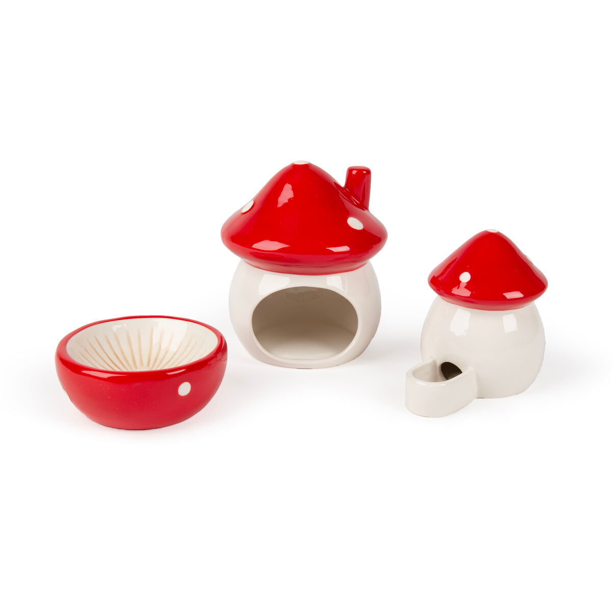 Scruffs Mushroom Ceramic Set Smådyrtilbehør - Burinnredning til smådyr
