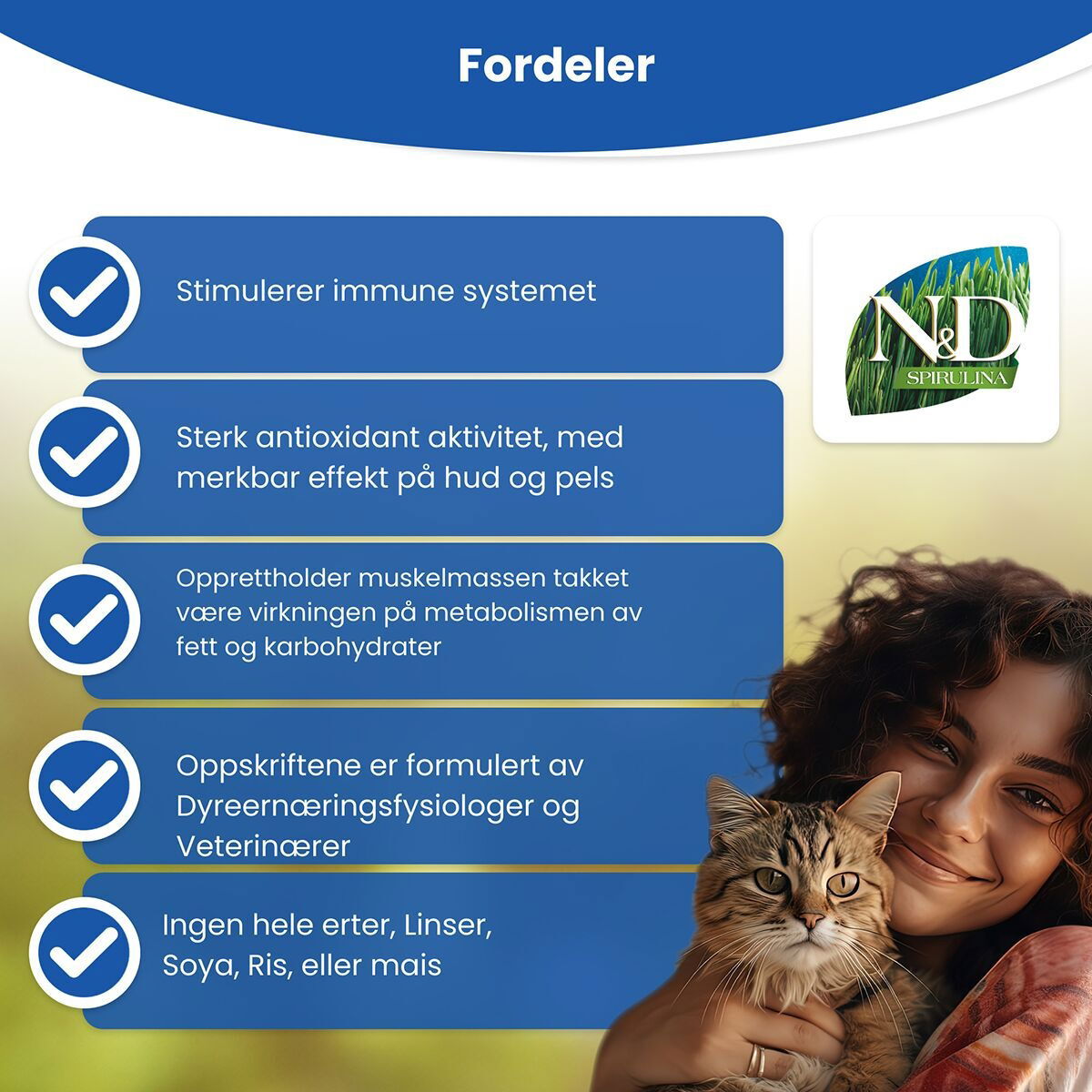 N&D Cat Spirulina&Lamb 1,5kg