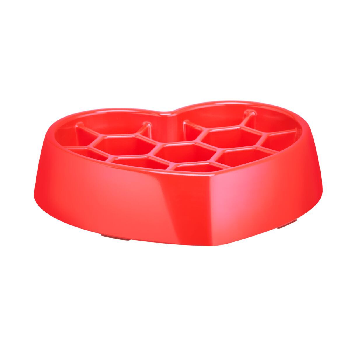 Little&Bigger XOXO melamine slow feed bowl heart red