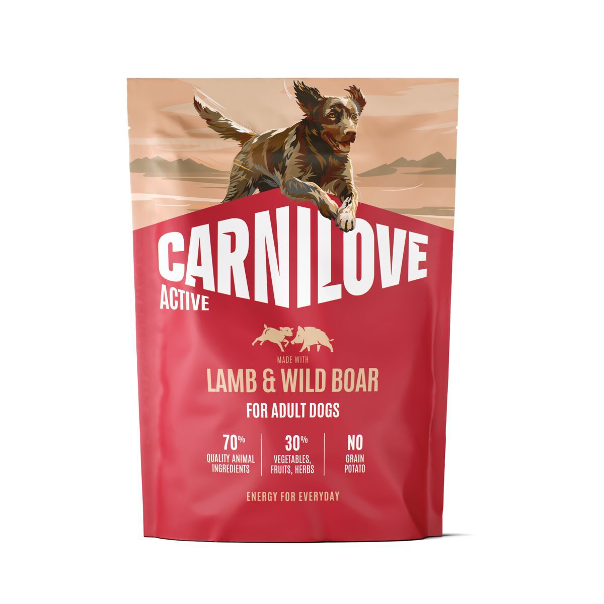 Carnilove Dog Adult Active Lamb & Wild Boar Tørrfôr til Hund 1,5 kg - Kornfritt hundefôr