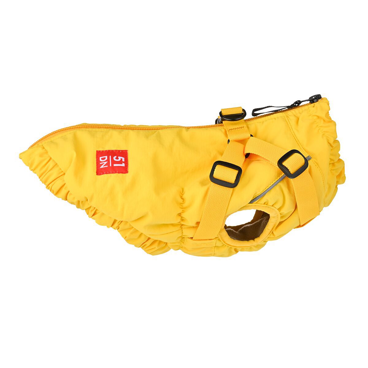 51 Degrees North Adventure Hundejakke med Sele Gul 24cm - Vinterdekken hund