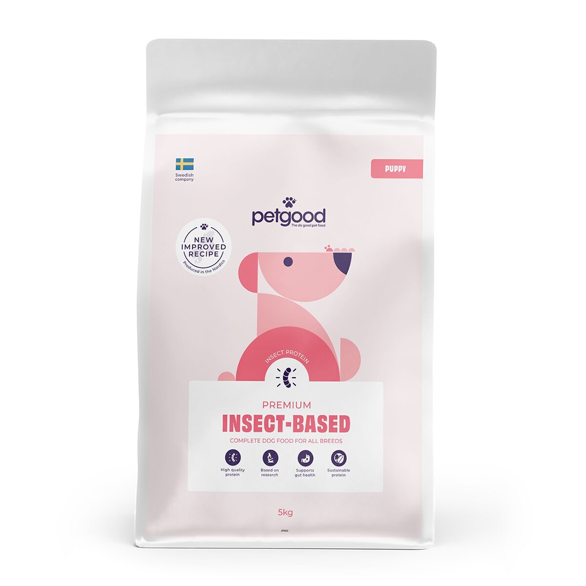 Petgood Puppy & Junior Valpemat med Insektsprotein 5kg - Tørrfôr til hund