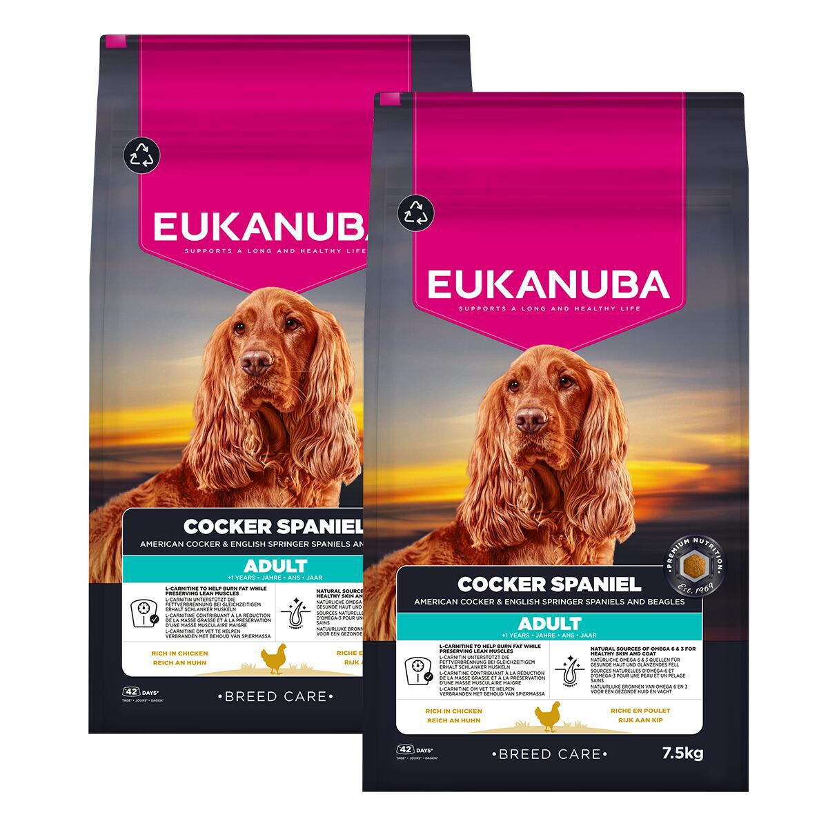 Eukanuba Dog Breed Specific Cocker Spaniel 2x7,5kg - Tørrfôr til hund