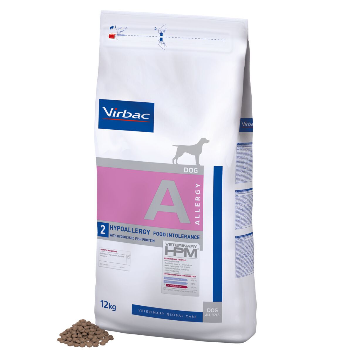Virbac HPM Dog A2 Allergy Hypoallergy Salmon Veterinærfôr til Hund 12 kg - Veterinærfôr for fôrallergi hos hund