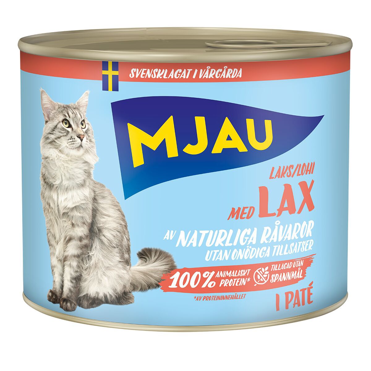 Mjau Paté med laks 635 g - Våtfôr til katt