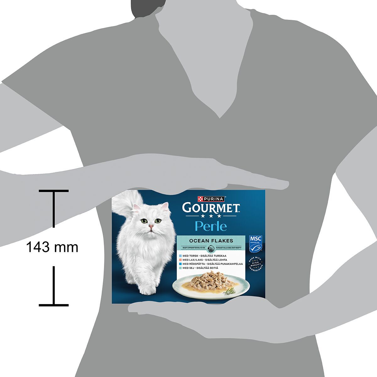 GOURMET PERLE cat adult Ocean Flakes in gravy 8x85g