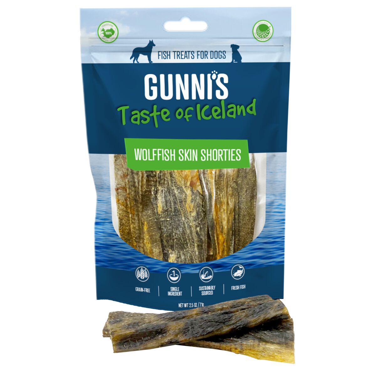 Gunni's Wolffish Skin Shorties Hundetygg 70 g - Hundebein