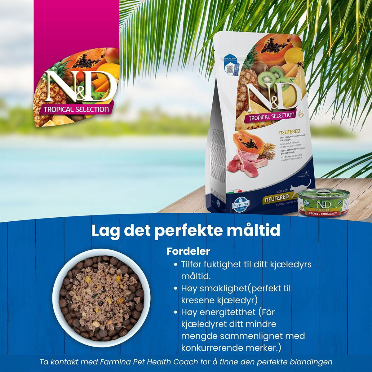 N&D Cat Tropical Lamb Neutered 1,5kg