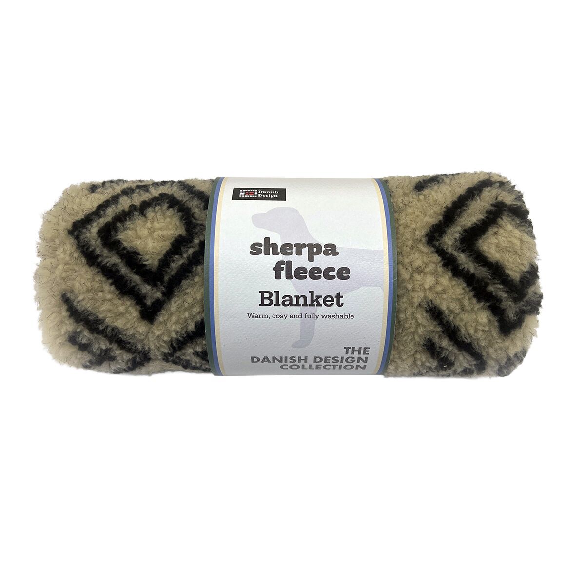 Danish design Fleece Neutral Geometric Blanket