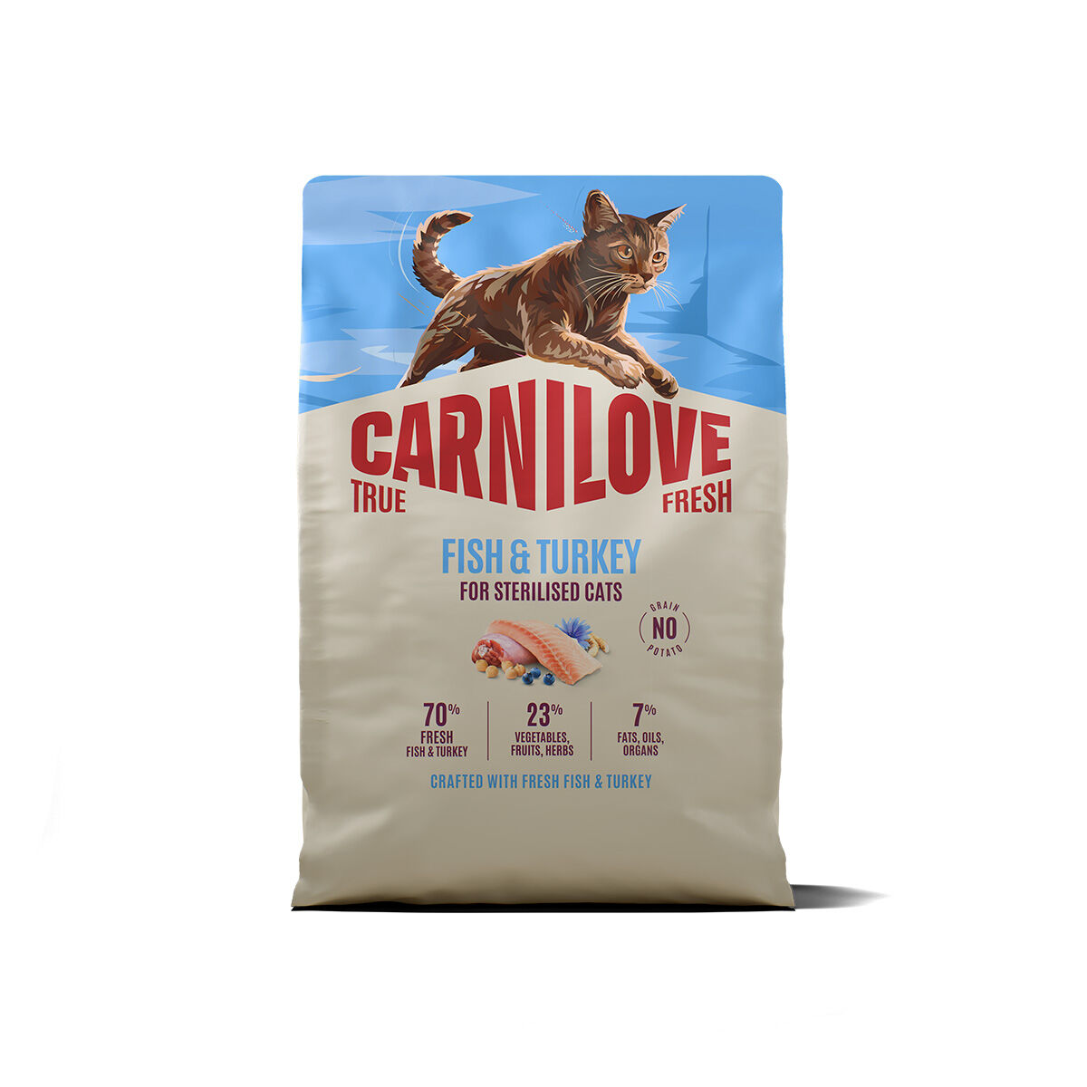 CARNILOVE TRUE FRESH cat dry fish & turkey for sterilised adult all breeds