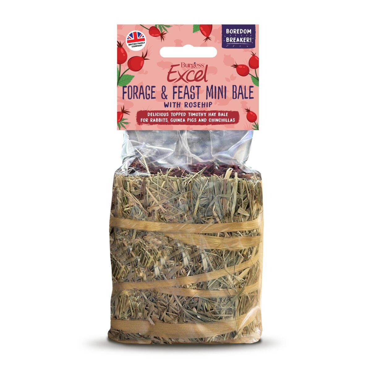 Burgess Forage & Feast Mini Bale Rose 100 g - Kaningodteri