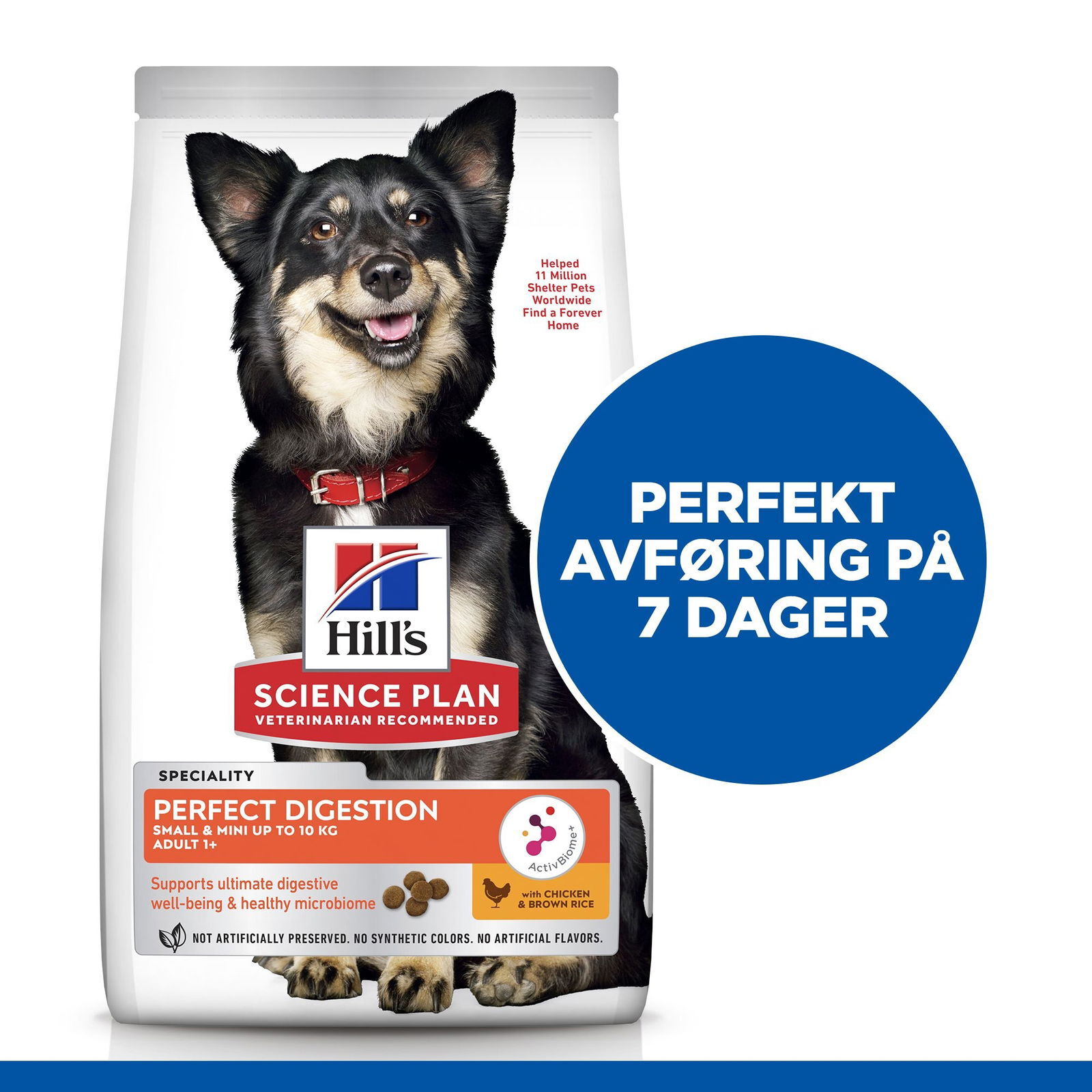 Hill's Science Plan PERFECT DIGESTION SMALL & MINI ADULT 1+ DOG FOOD Chicken & brown rice  