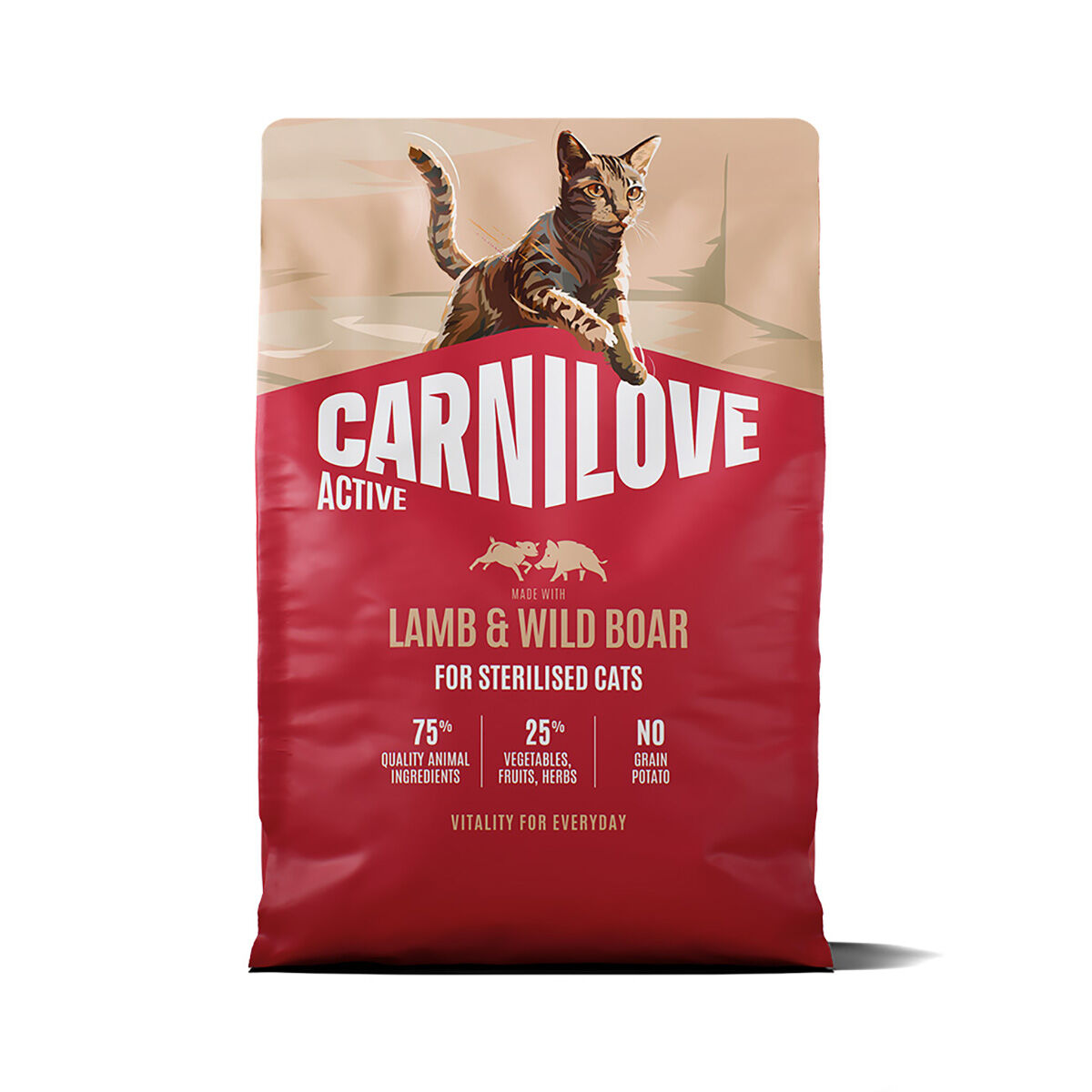 Carnilove Cat Active Sterilised Lamb & Wild Boar Tørrfôr til Katt 2 kg - Kornfri kattemat