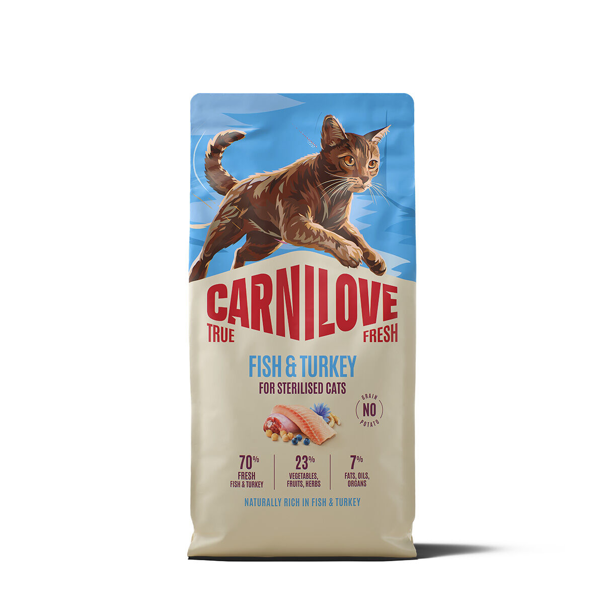 CARNILOVE TRUE FRESH cat dry fish & turkey for sterilised adult all breeds