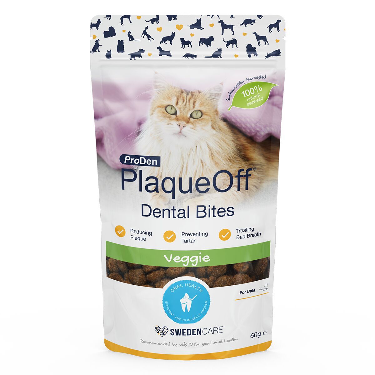 PlaqueOff Cat Dental Bites - Funksjonelle godbiter katt