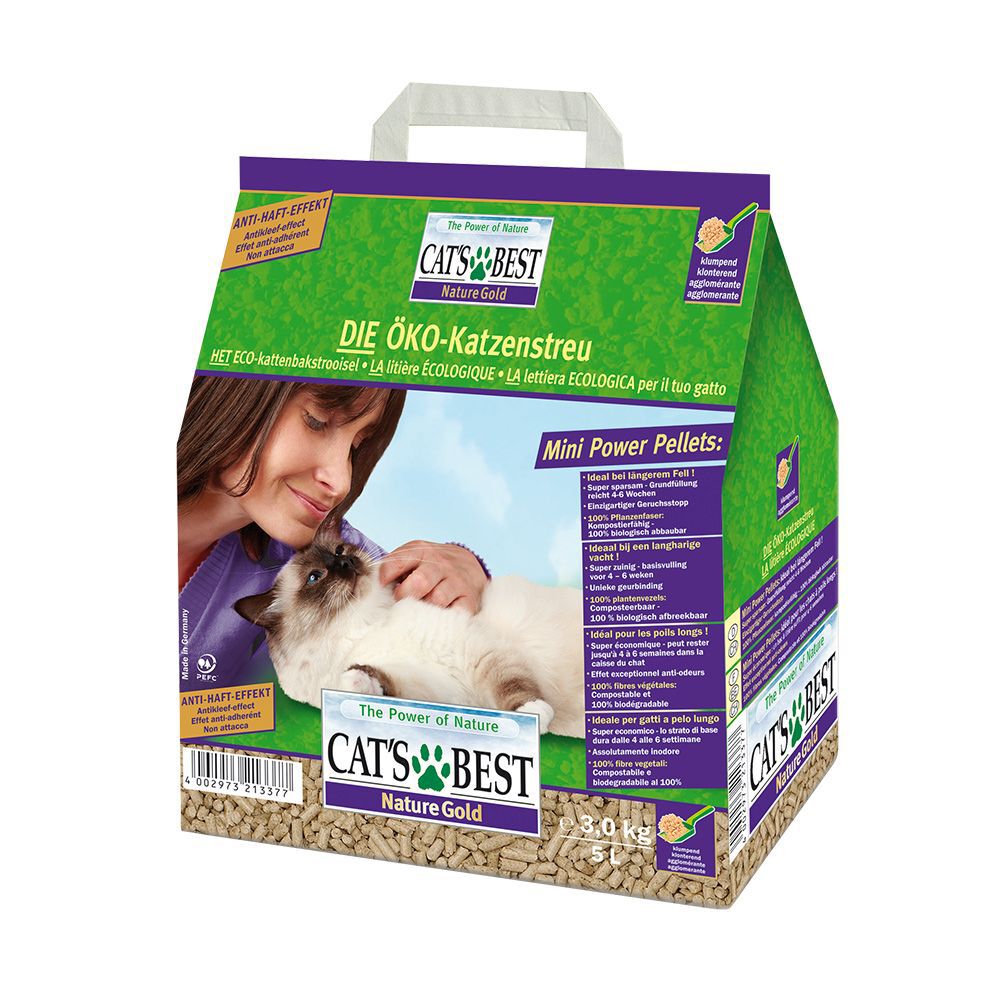 Cat's Best Natures Gold 20 l - Trepellets og papirpellets til katt